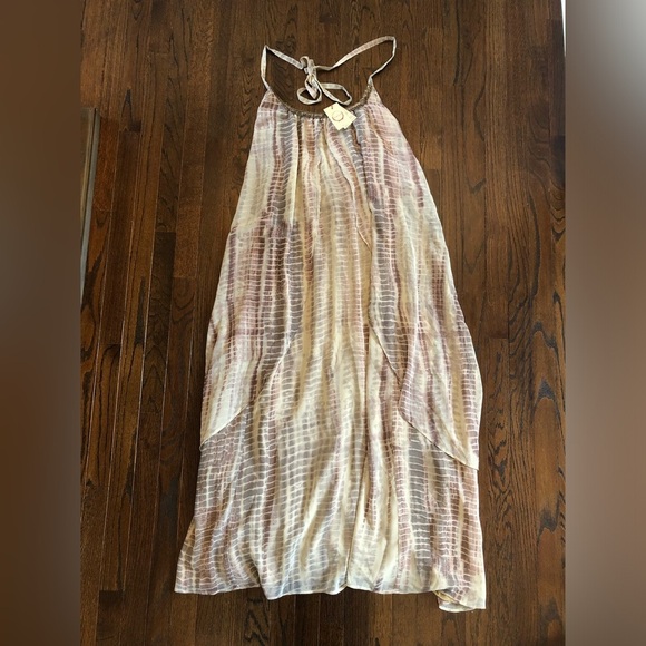 RAGA Women's S Aphrodite Maxi Multi-Color Boho Halter Dress w/Beaded Collar NWT - Picture 5 of 16